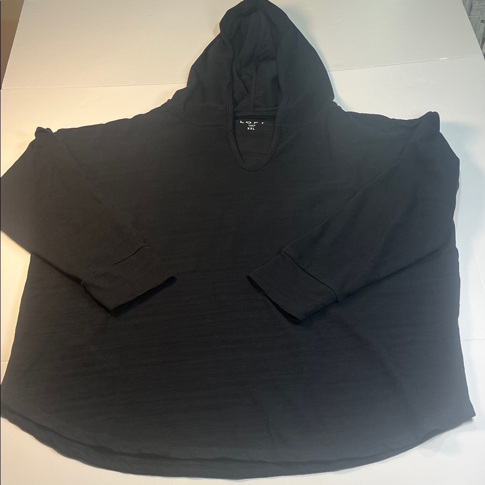LOFT Women’s Black Hoodie T Shirt Sz XXL